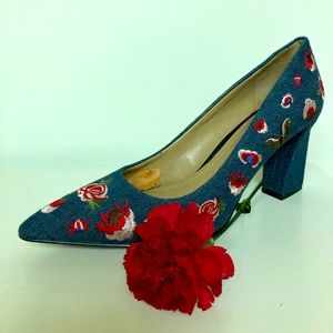 Gunmetal Penelopa Denim Heel size 8